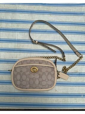 Coach Small Camera Bag In Signature Jacquard With Quilting